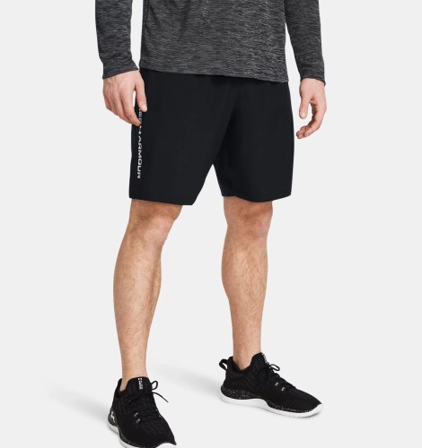 spodenki-meskie-under-armour-woven-wordmark-czarne-trenningowe-szorty