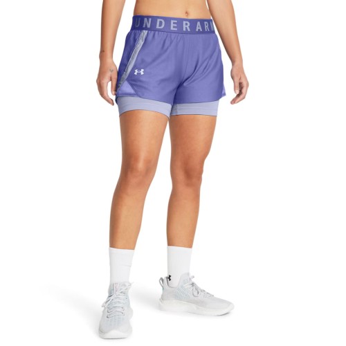 spodenki-damskie-under-armour-techniczne-trenningowe-play-up-2-in-1-fioletowe