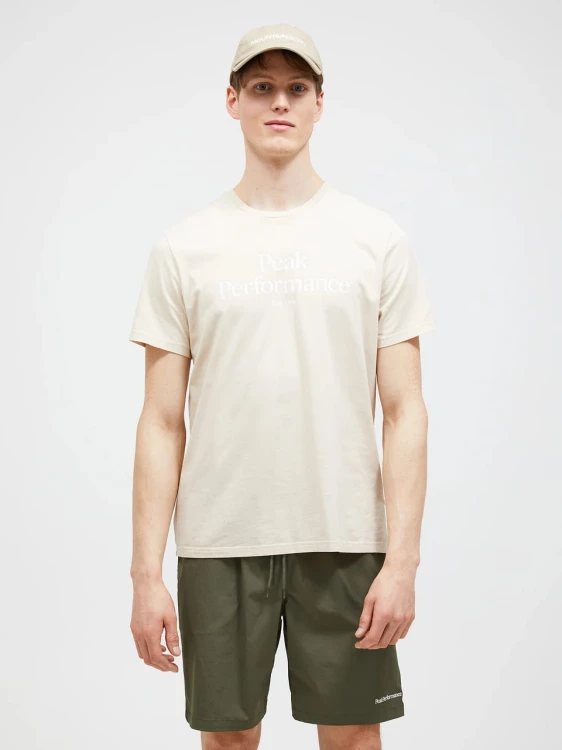 bezowa-koszulka-meska-peak-performance-original-tee