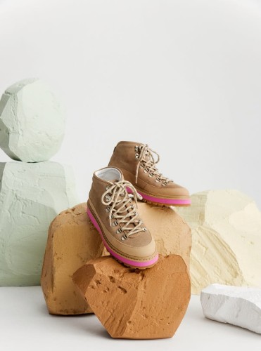 Buty Zimowe Damskie Mono Core Cap Suede Beige Pink