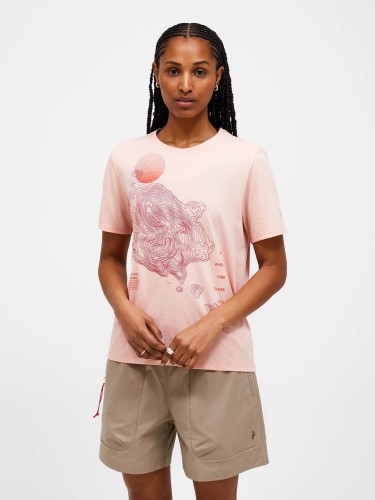 koszulka-damska-peak-performance-explore-graphic-peach-fuzz-przod