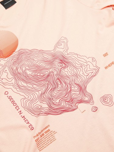 koszulka-damska-peak-performance-explore-graphic-peach-fuzz-nadruk