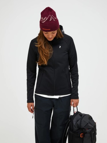 bluza-damska-peak-performance-rider-essentials-zip-hood-black-przod