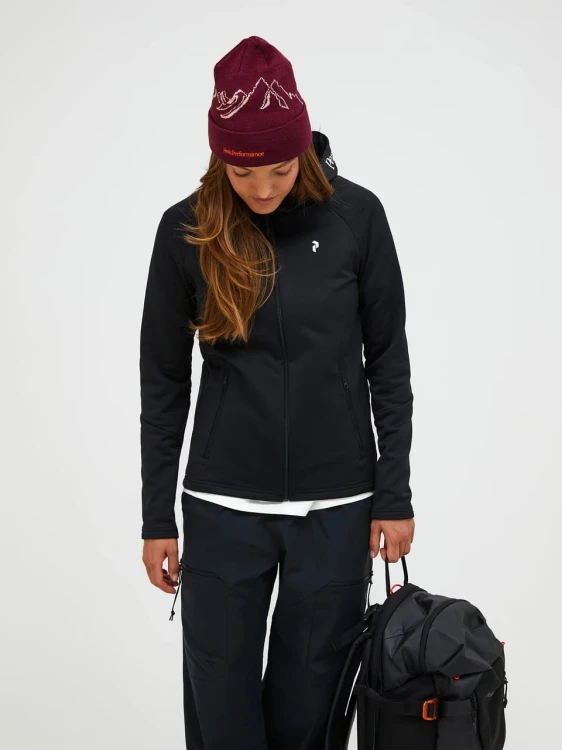 bluza-damska-peak-performance-rider-essentials-zip-hood-black-przod