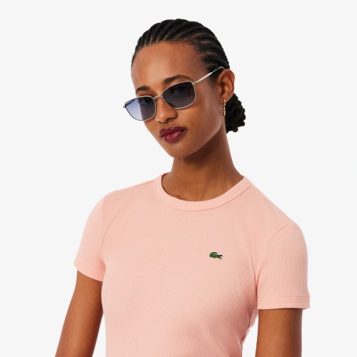 prazkowana-koszulka-damska-lacoste-rose-okragly-dekolt