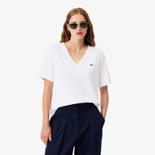 koszulka-damska-lacoste-v-neck-white-przod