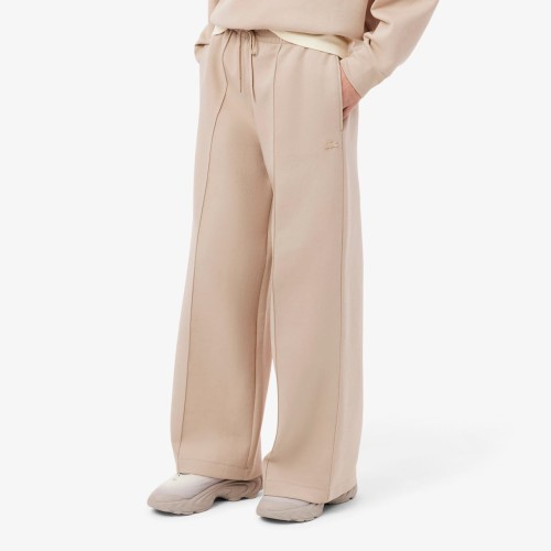 damskie-spodnie-dresowe-lacoste-wide-leg-jersey-beige-przod