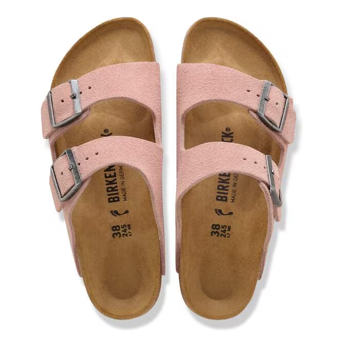 klapki-damskie-birkenstock-arizona-bs-suede-pink-clay-para-widok-z-gory-szerokosc-narrow-fit