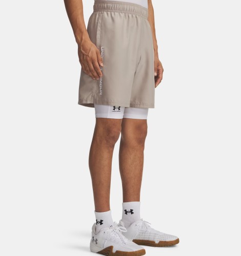 meskie-spodenki-under-armour-tech-woven-wordmark-timberwolf-taupe-przod