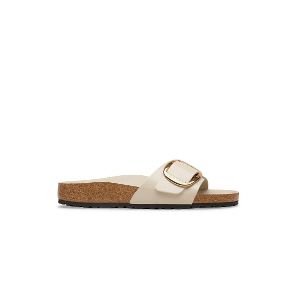 Klapki Damskie Birkenstock Madrid Big Buckle High-Shine Oyster