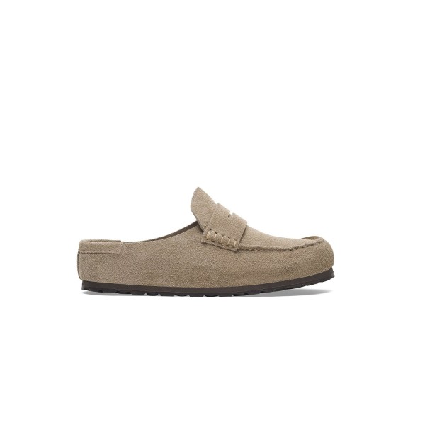 Klapki Birkenstock Naples Wrapped Taupe - beżowe mule