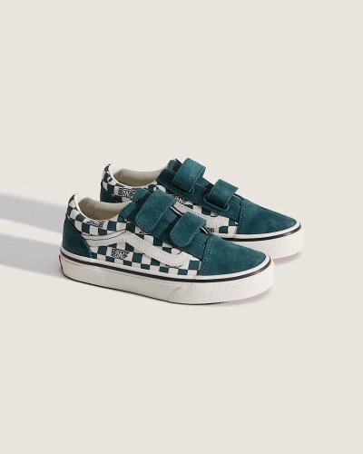 buty-dzieciece-vans-old-skool-v-geo-check-mystic-moss-para