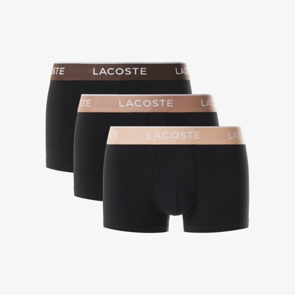 Bokserki Męskie Lacoste 3-Pack Icon Cotton Black 
