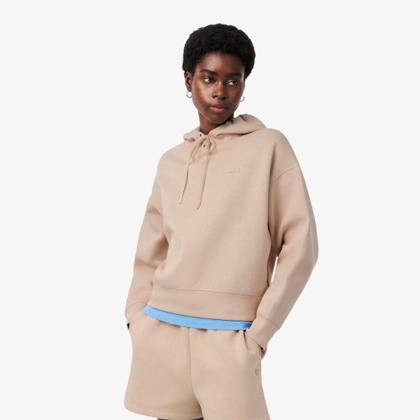 Damska bluza z kapturem Lacoste Oversized Adjustable Beige
