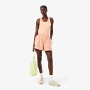 lniane-spodenki-damskie-lacoste-oversized-linen-blend-orange-na-modelce-przod