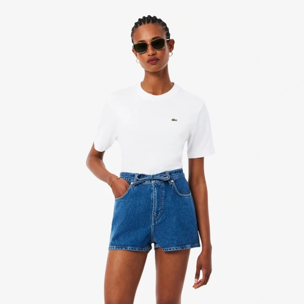 Biała koszulka Damska Lacoste Soft Cotton