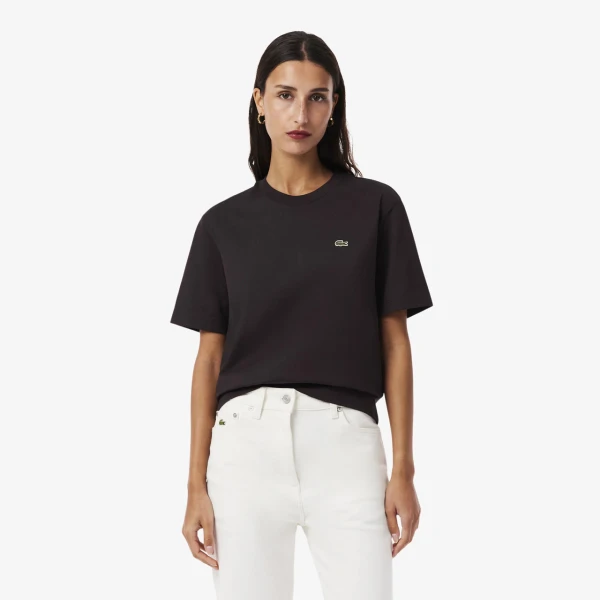 Brązowa koszulka Damska Lacoste Soft Cotton