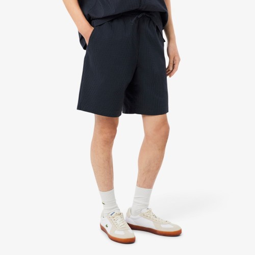 spodenki-meskie-lacoste-seersucker-noir-przod