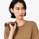 koszulka-damska-lacoste-soft-cotton-brown-okragly-dekolt