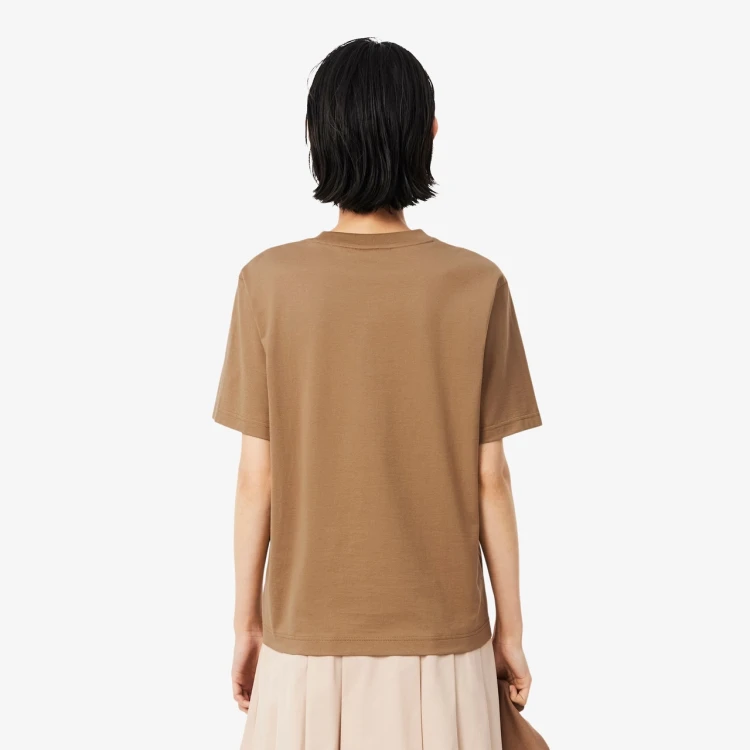 koszulka-damska-lacoste-soft-cotton-brown-tyl
