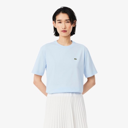 niebieska-koszulka-damska-lacoste-soft-cotton-bleu-przod