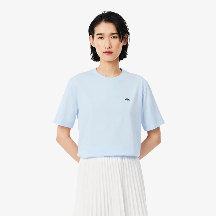 niebieska-koszulka-damska-lacoste-soft-cotton-bleu-przod
