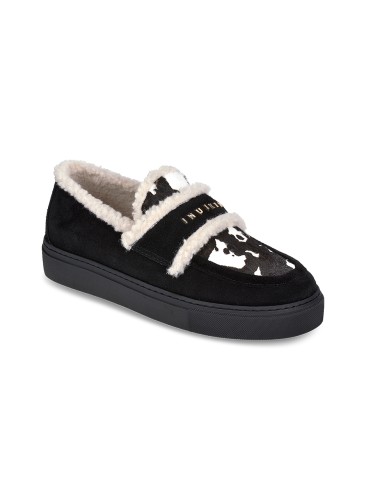 mokasyny-damskie-inuikii-shearling-print-black-widok-z-przodu