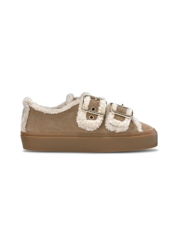 buty-damskie-inuikii-shearling-low-velcro-buckle-beige-bok