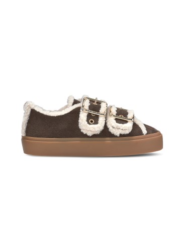 buty-damskie-inuikii-shearling-low-velcro-buckle-dark-brown-bok