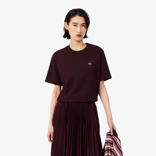 TF7215_3KE-koszulka-damska-lacoste-soft-cotton-marron-przod