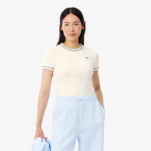t-shirt-damski-lacoste-tf5289-vpp-contrast-trim-ecru-przod