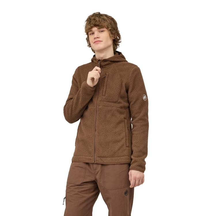 meska-bluza-polarowa-sherpa-mammut-falera-pro-ml-hooded-brazowa-przod