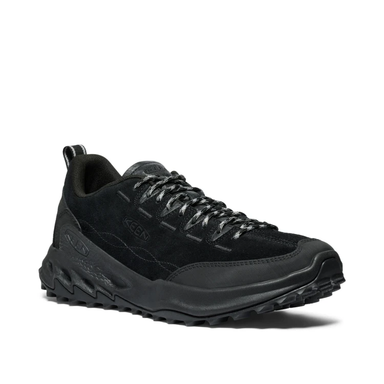 czarne-buty-outdoor-keen-jasper-zionic-profil-przod-oraz-profilowana-podeszwa