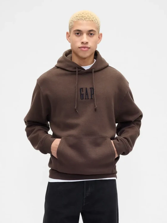 brazowa-bluza-meska-z-kapturem-gap-vintage-soft-oversized-new-brown-przod