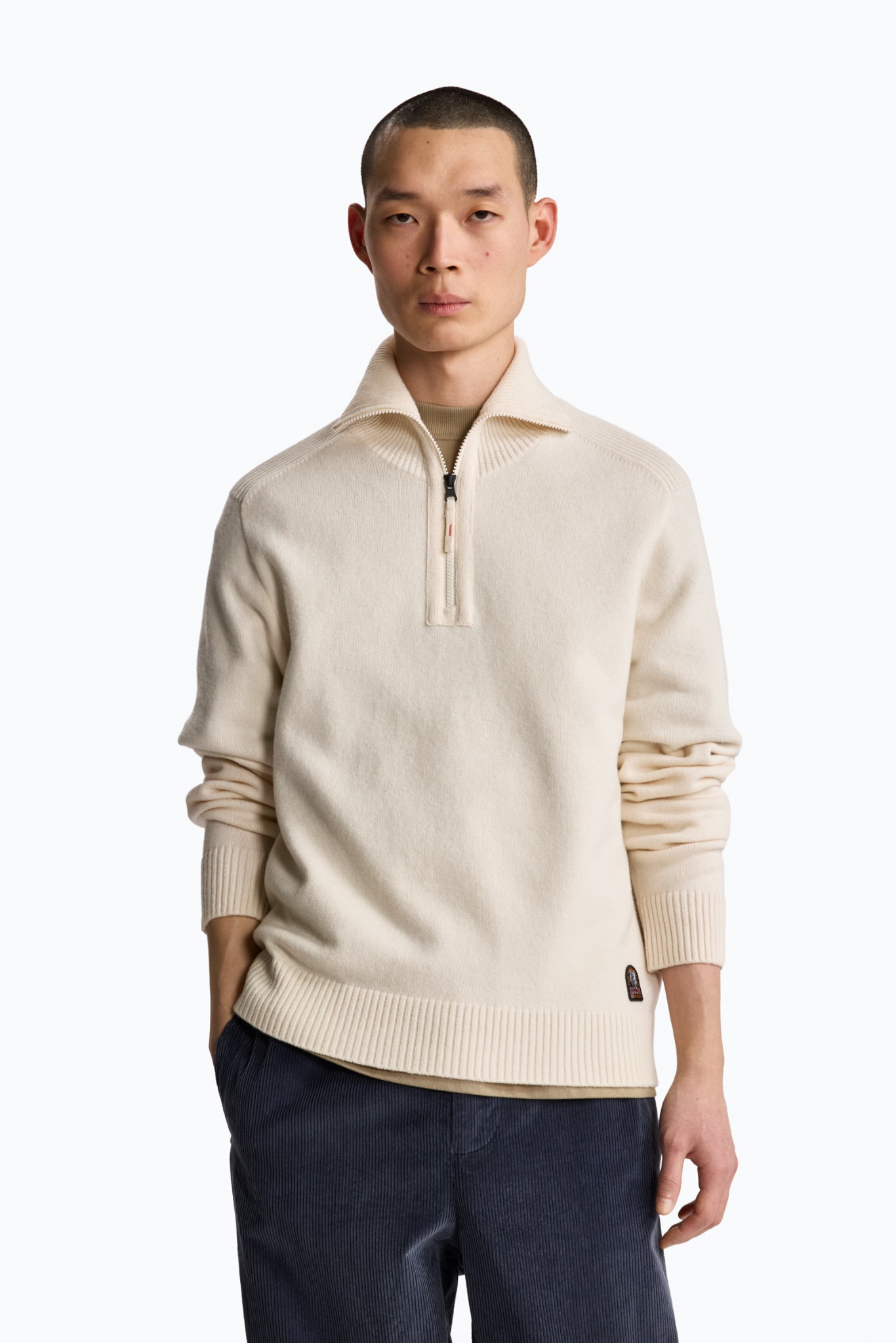 Wełniany Męski Sweter Parajumpers Caldonazzo Moonbeam 