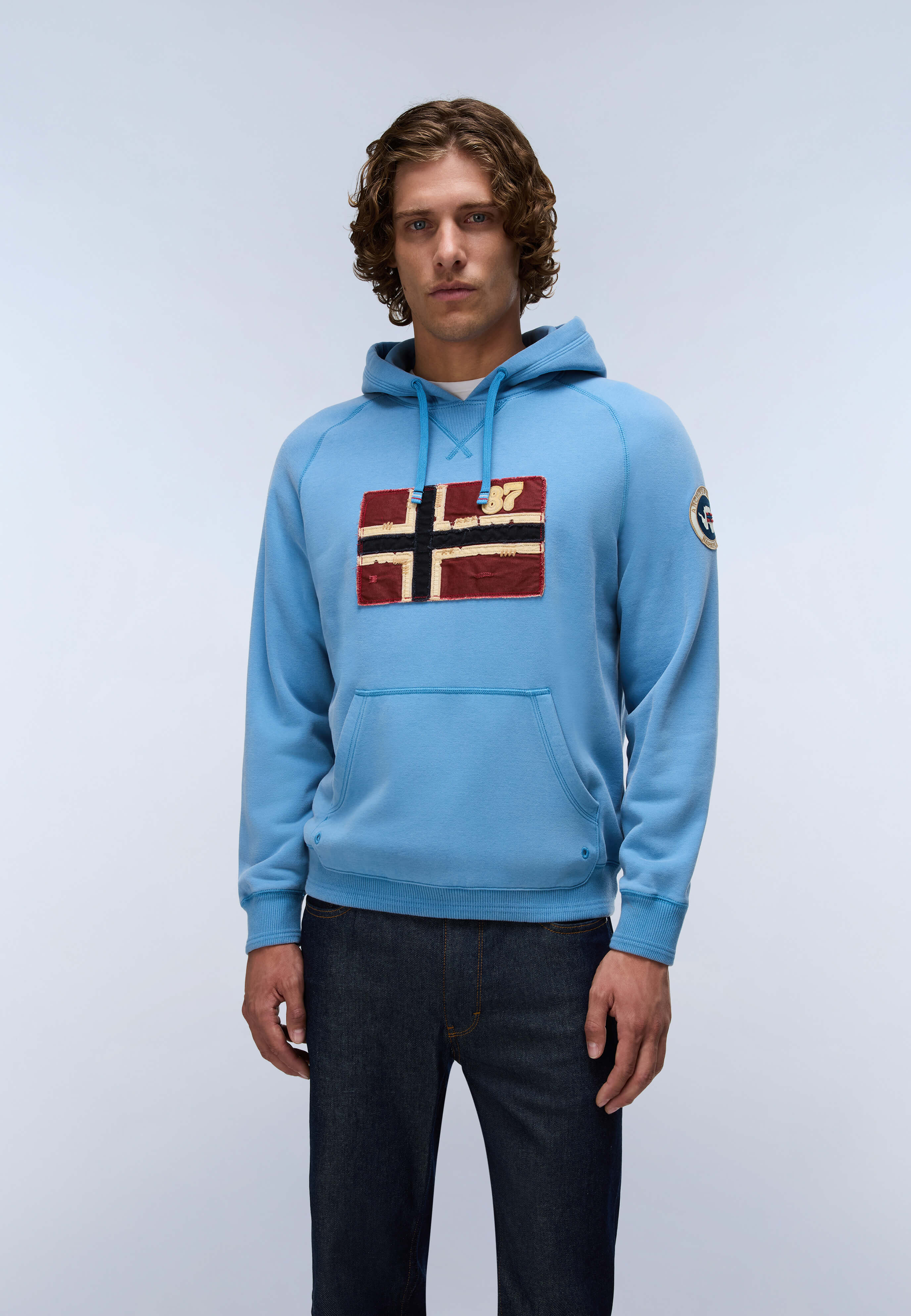 Bluza Męska Napapijri Archive Sweat Hoodie NA8BBQ Cyaneus