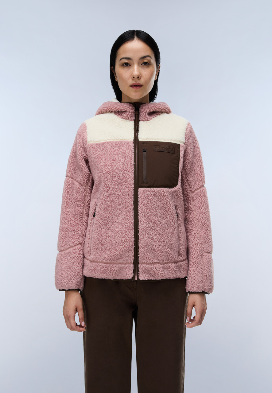 Bluza Damska Napapijri Yupik Full Zip Hoodie NA8APH Pink Woodrose