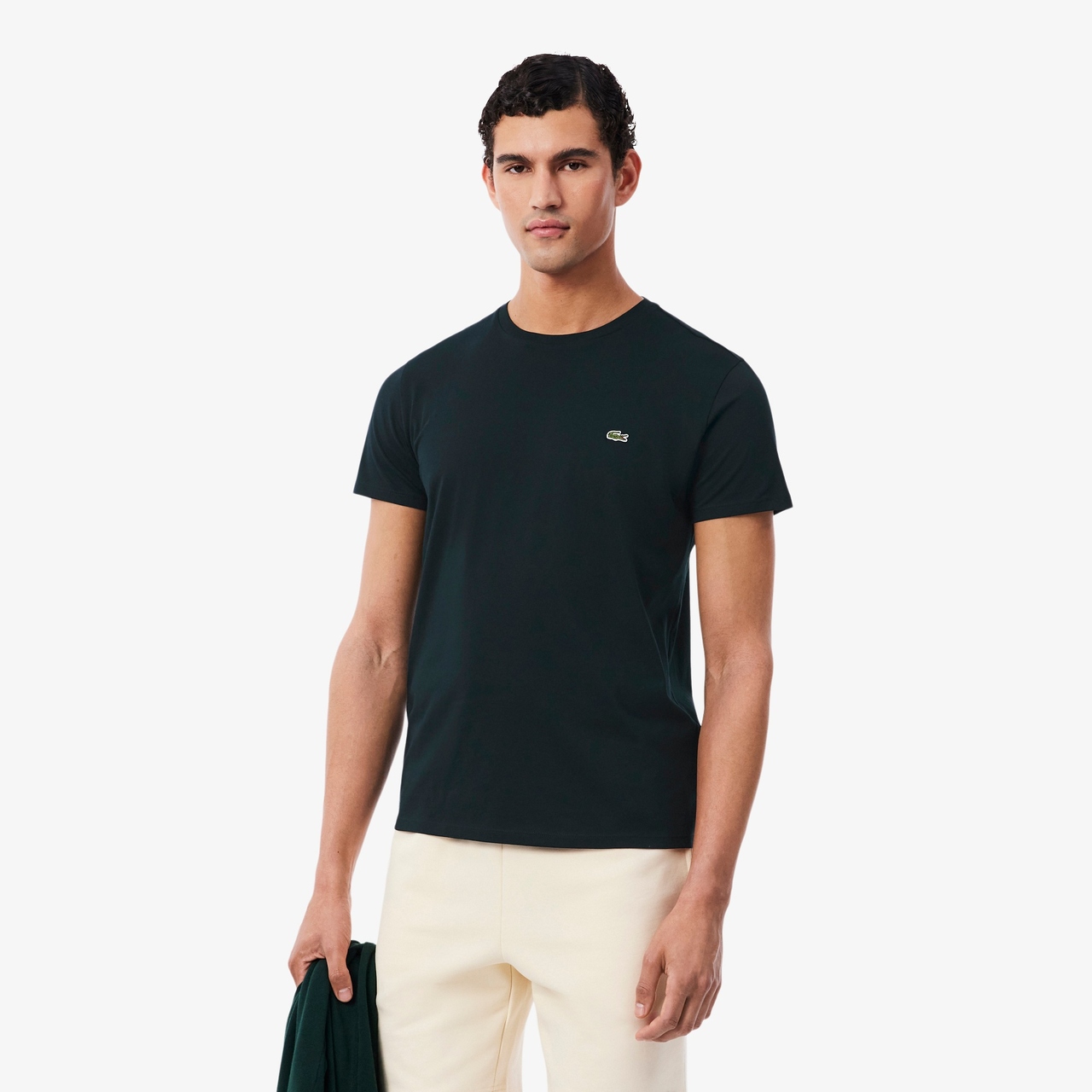 Koszulka Męska Lacoste Pima Premium Vert Fonce