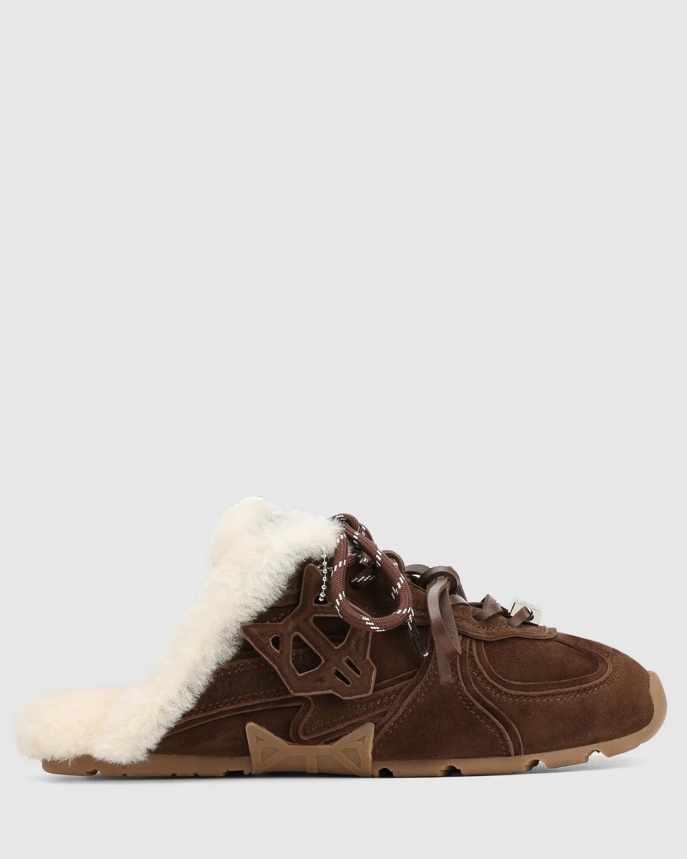 Klapki Mule Damskie Naked Wolfe Adorn Brown