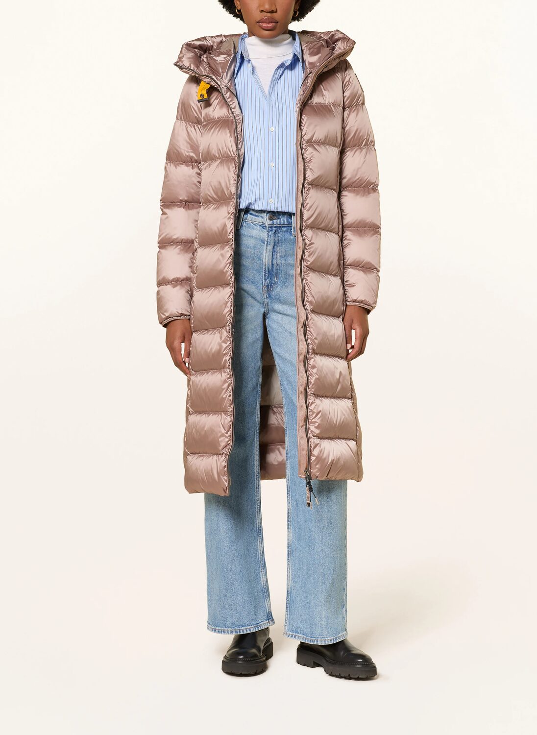 Damski Płaszcz Puchowy Parajumpers Leah Mauve Grey - beżowy