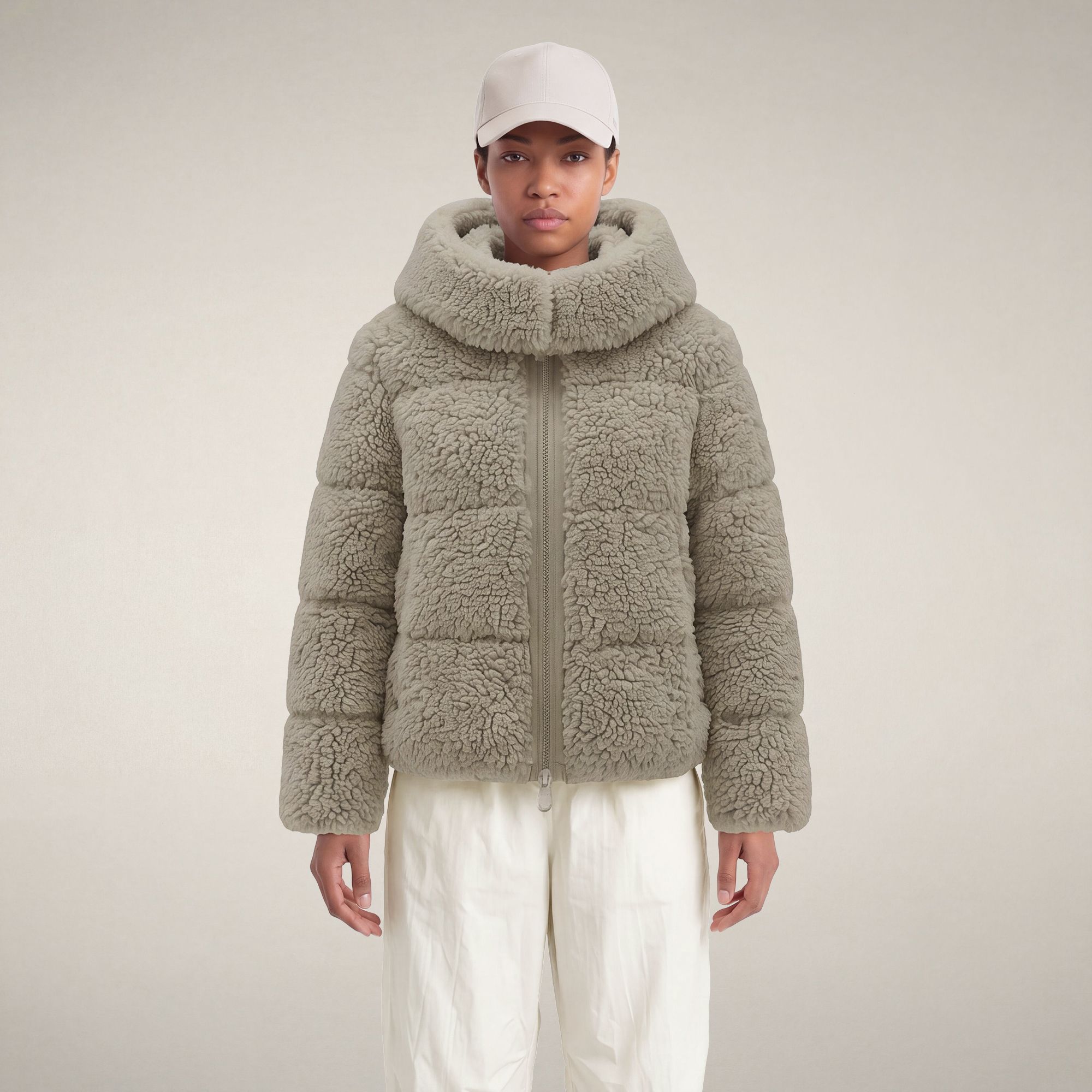 Kurtka Damska Save The Duck Lenora Hooded Rainy Beige - futerko